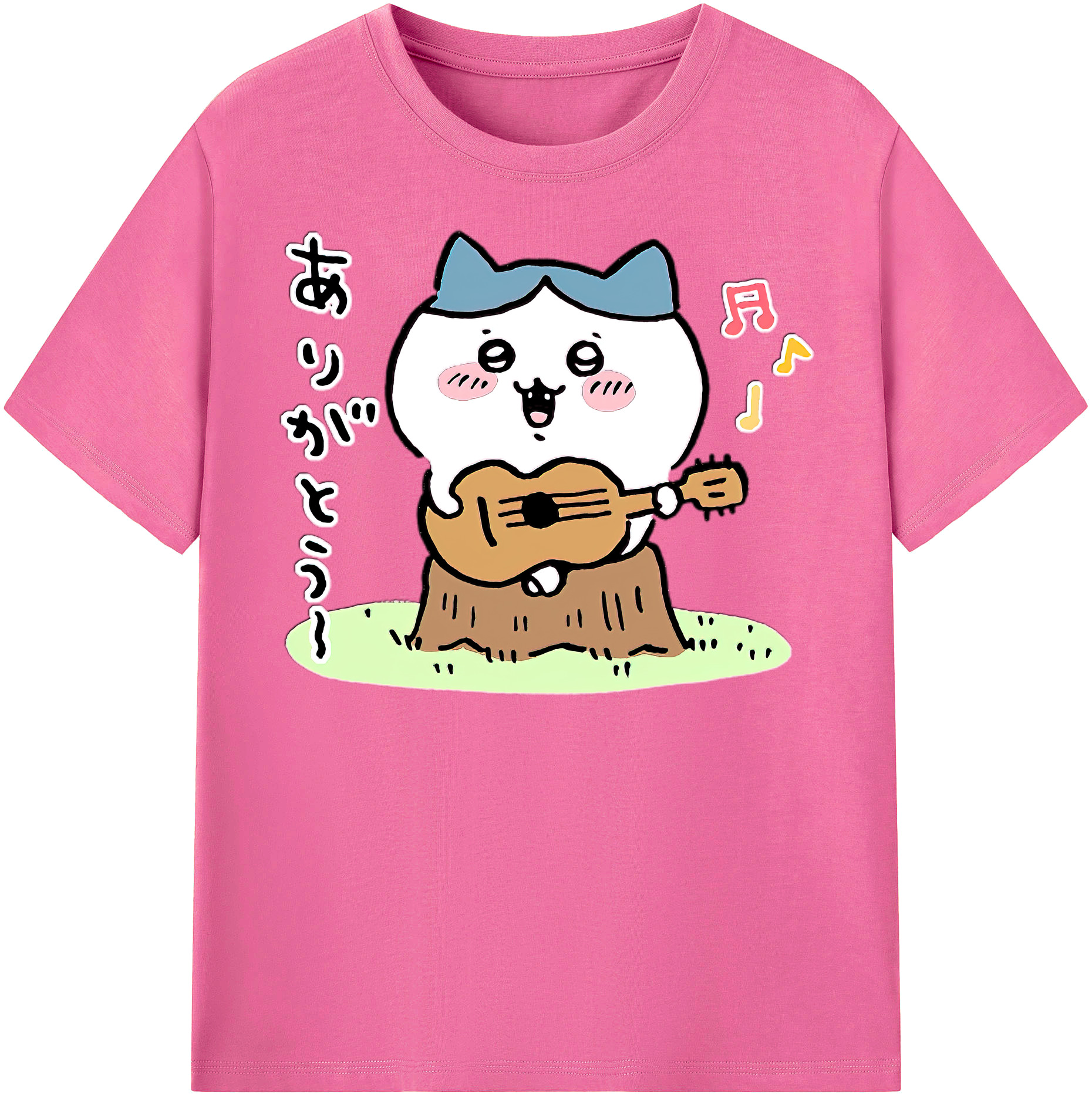 （画像用） ちいかわ ハチワレ Chii-kawa hachiware レディースカジュアルプリントTシャツ（綿100％）